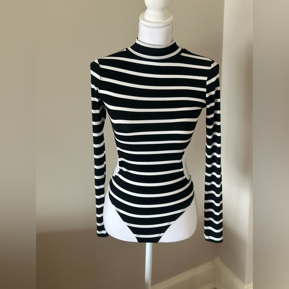 Black striped bodysuit